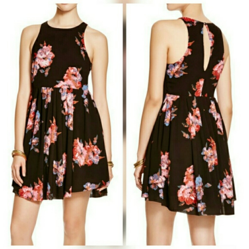 Free People Flutterby Floral Pleated Dress